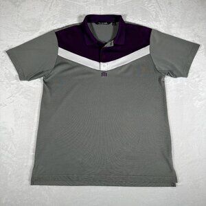 Travis Mathew Polo Shirt Men Size L Short Sleeve Stretch Embroidered Logo Golf